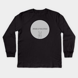 Procrastination, silver Kids Long Sleeve T-Shirt